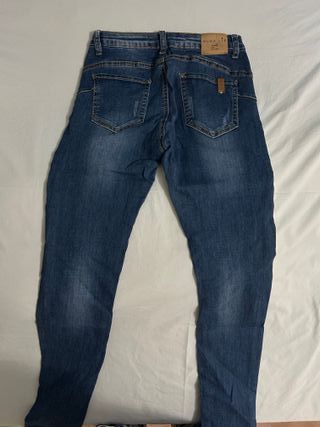 Jeans blu Nuna Lie con strass brillantinosi