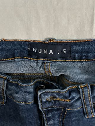 Jeans blu Nuna Lie con strass brillantinosi