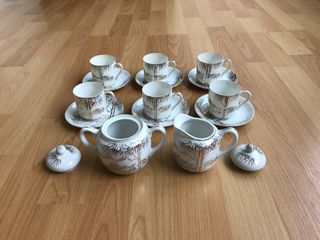 Serviço chá café porcelana fina anos 60 oriental