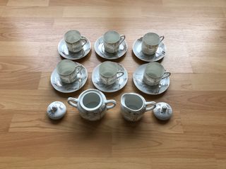 Serviço chá café porcelana fina anos 60 oriental