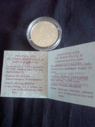 MONEDA DE PLATA L 2000.