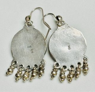 Pendientes Boho de Nepal en plata de ley 925