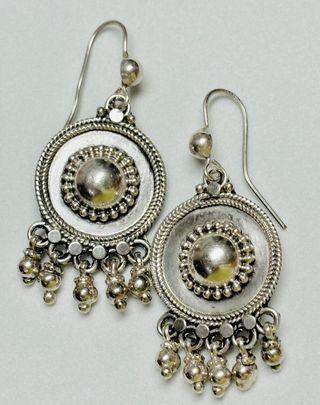 Pendientes Boho de Nepal en plata de ley 925