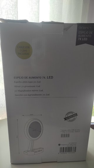 Espejo de aumento con luz