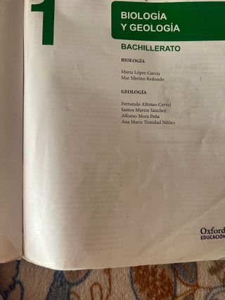 Libro de biología y geología 1°bachillerato