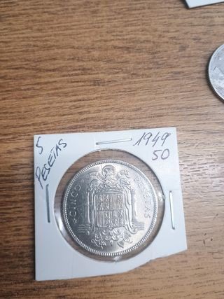 Moneda cinco pesetas 1949