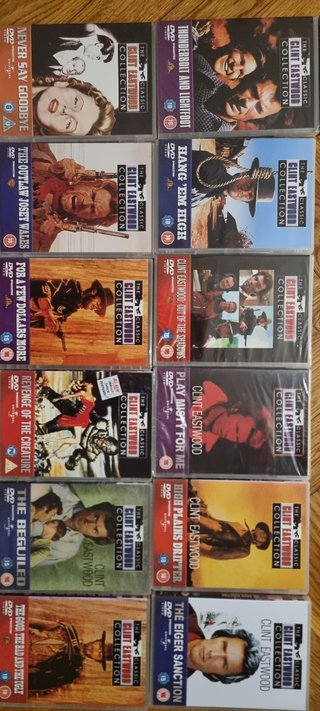 49 DVDs  Clint Eastwood en inglés y fasciculos