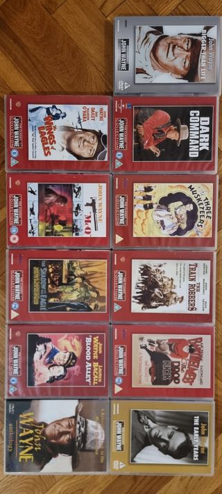 9 DVDs de Jhon Wayne en inglés