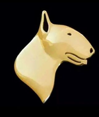 Broches de perro Bull Terrier en metal.