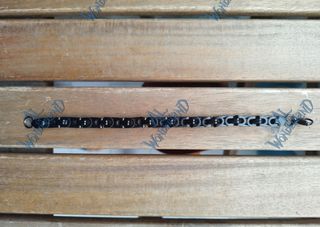 Bracciale maglia Bizantina NERO acciaio 8,5mm 23cm