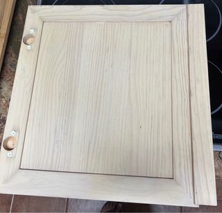 Puerta madera maziza de dos hojas 94,5cm X  52 cm