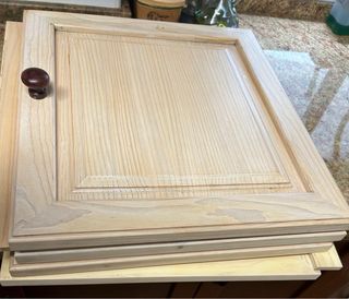 Puerta madera maziza de dos hojas 94,5cm X  52 cm