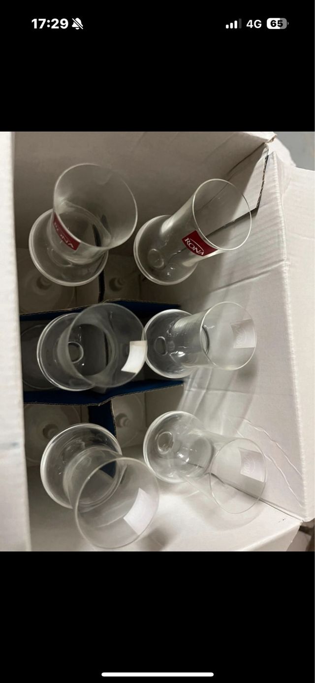 Set sei bicchieri vetro cristallo grappino/liquore