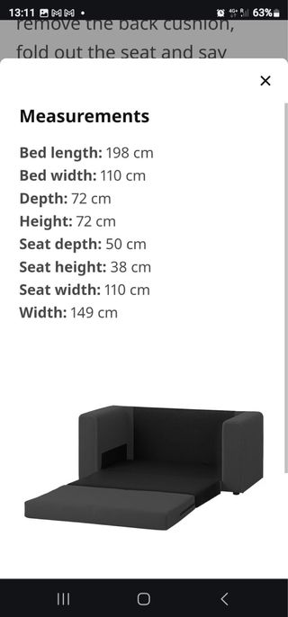 SOFÁ Convertible 2 PERSONAS IKEA