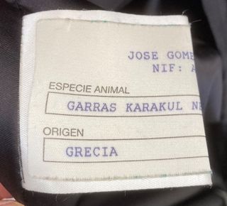 Abrigo de astracán Karakul negro | Talla XL