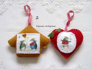 Addobbi Natalizi Fatto a mano Felro Topini Set 2pz