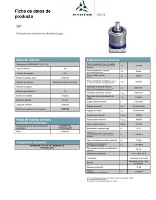 Reductor Servo Siemens 0,75 Kw