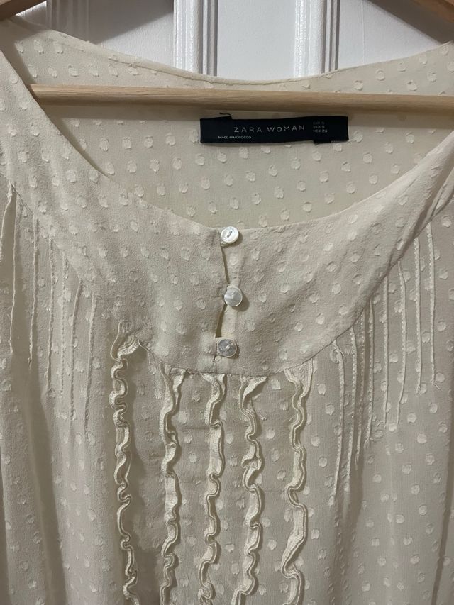 Camisa de mangas de 3/4 con transparencias