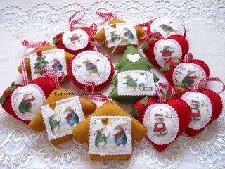 Addobbi Natalizi Fatto a mano Felro Topini Set 5pz