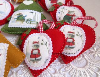 Addobbi Natalizi Fatto a mano Felro Topini Set 5pz