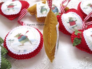 Addobbi Natalizi Fatto a mano Felro Topini Set 5pz