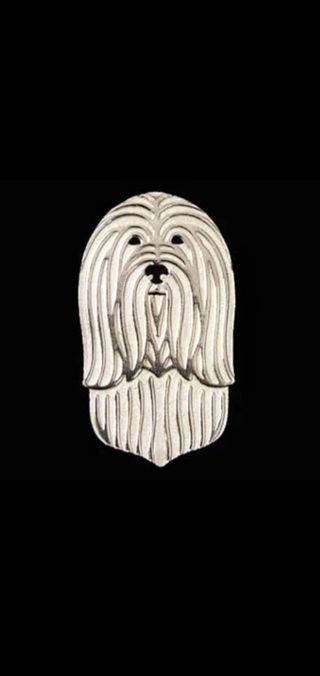 Broches de perro Bearded Collie en metal.