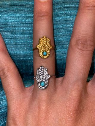 Anillo ajustable en acero inox. mano de fatim