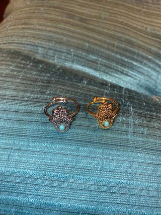 Anillo ajustable en acero inox. mano de fatim