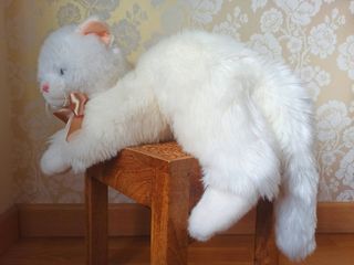Peluche Gato Blanco Grande Sostenible