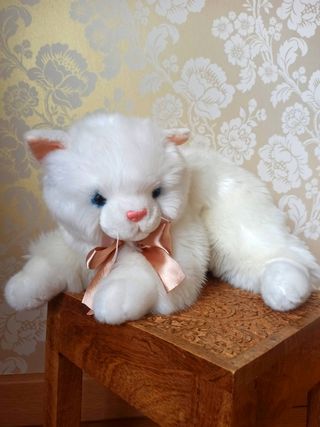 Peluche Gato Blanco Grande Sostenible