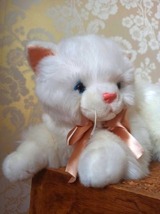 Peluche Gato Blanco Grande Sostenible