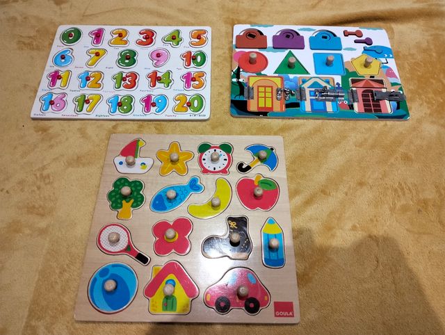 3 juegos de piezas Montessori