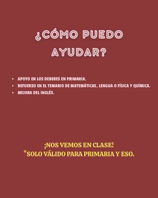 clases particulares. INICIO DE CLASES!!