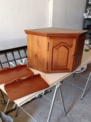 Mueble modular de rinconera de madera más repisas