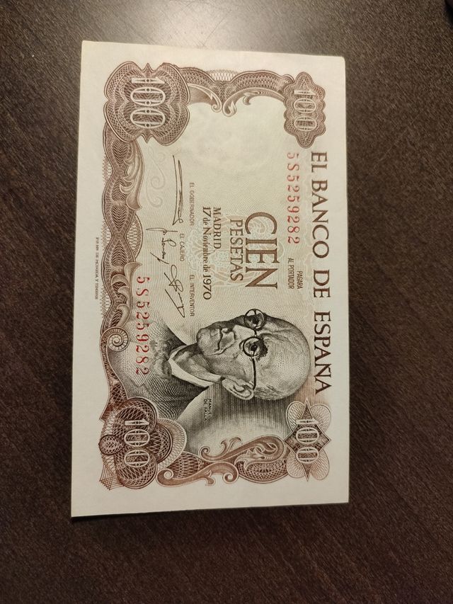 Billete 100 pesetas Plancha