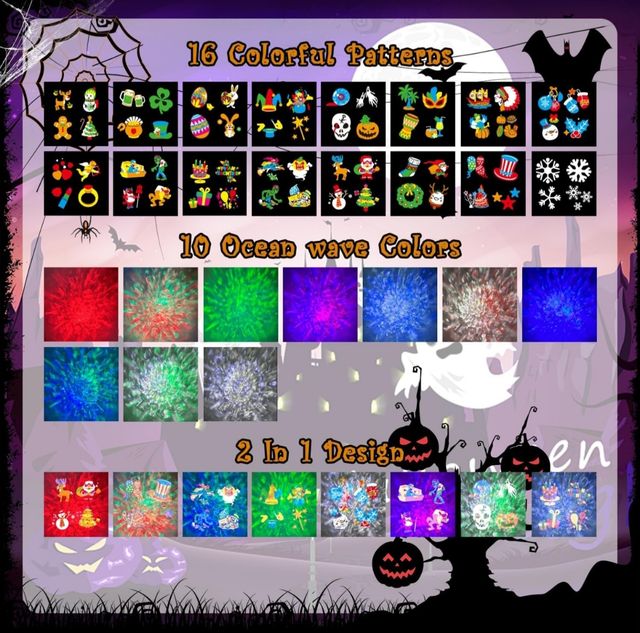 Proyector Halloween/Navidad exterior