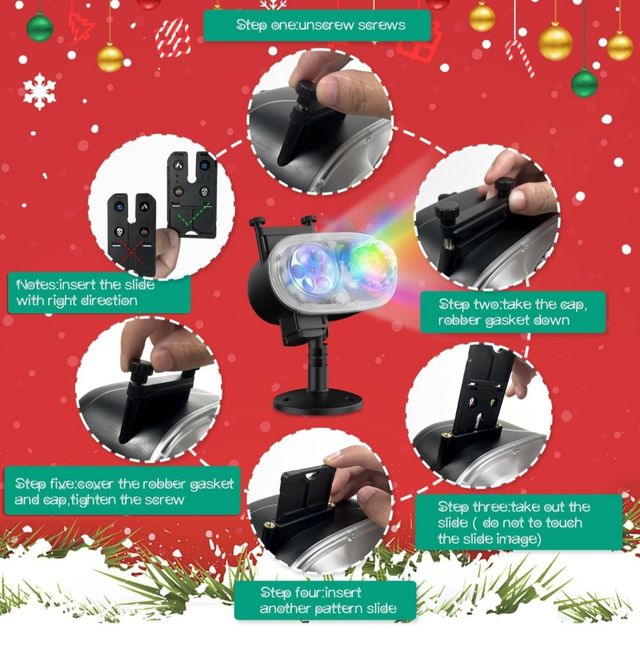 Proyector Halloween/Navidad exterior