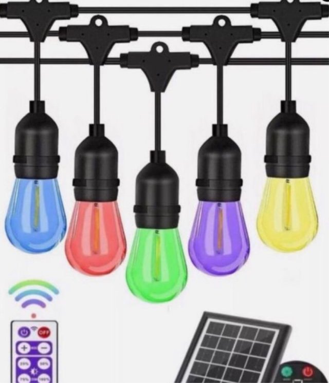 catena luminosa colorata con pannello solare 10 mt