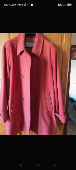Abrigo Chaquetón de Lana virgen naranja 