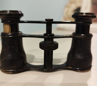 Binoculares antiguos piel y metal