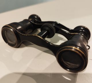 Binoculares antiguos piel y metal