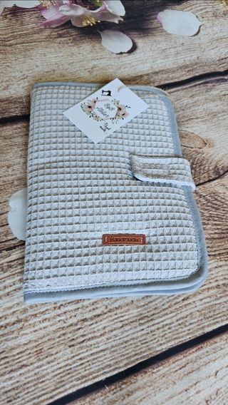 Portadocumentos waffle gris plateado #11