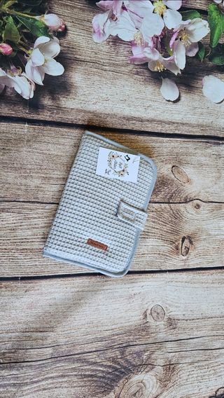 Portadocumentos waffle gris plateado #11