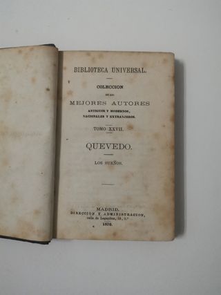 Libro antiguo Fco. De Quevedo