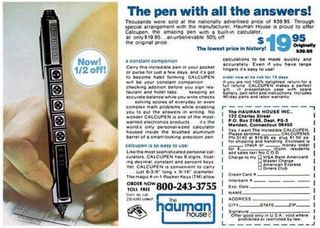 Calcu Pen boligrafo calculadora 1975