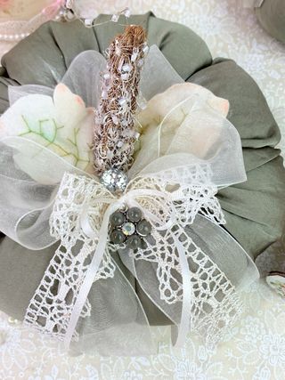 Zucca verde di stoffa lucida