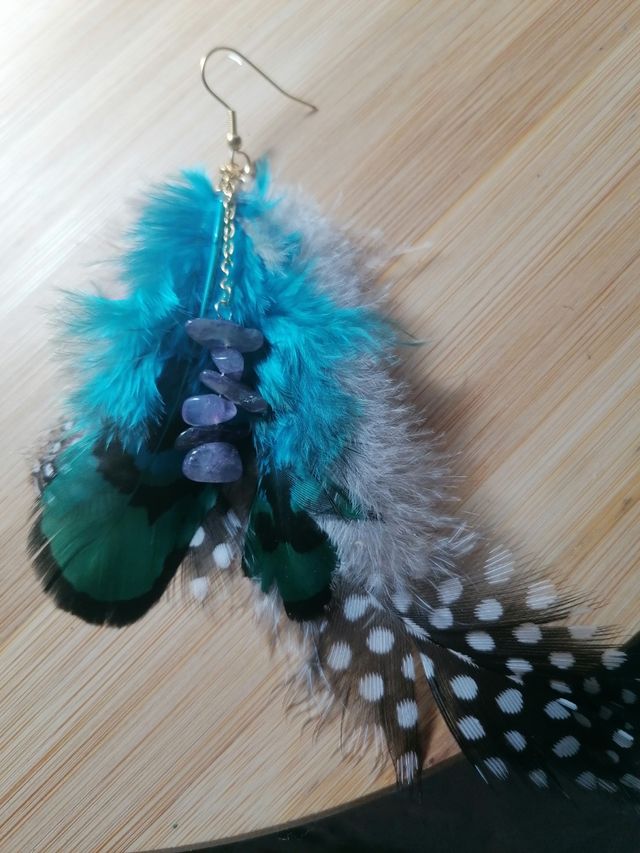 Pendientes artesanales con amatistas