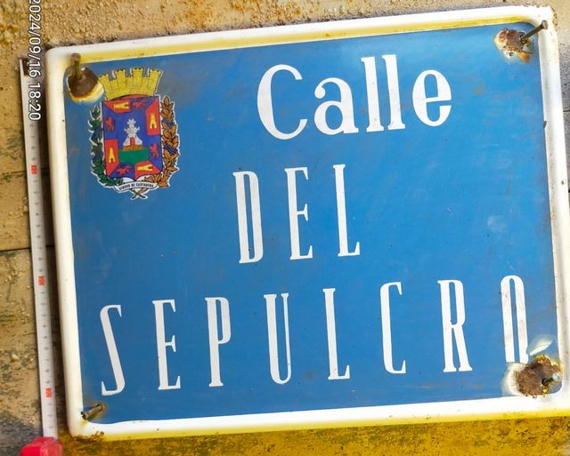 Cartel calle hierro cerámica