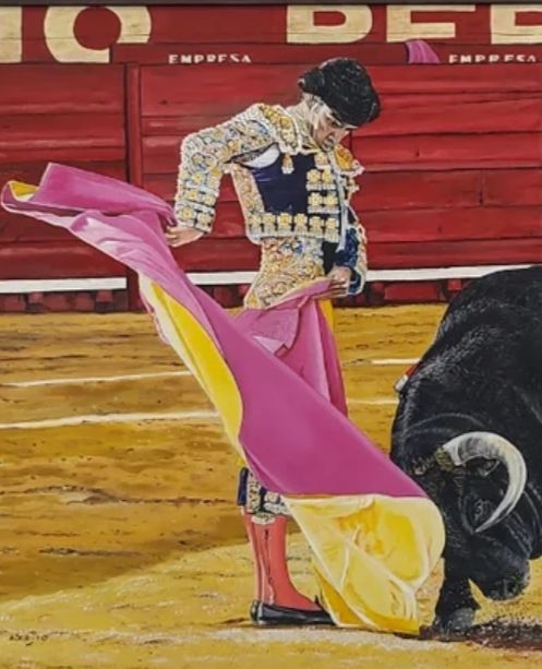 Cuadro pintado al oleo del torero JOSE TOMAS