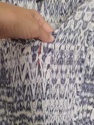 H&M Vestido blanco y azul estampado talla 46